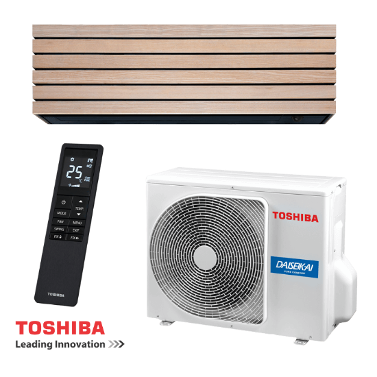 Снимка на Хиперинверторен климатик Toshiba RAS-B13S4KVDG-E/RAS-13S4AVPG-E Daiseikai 10 WOOD 13000 BTU Клас A+++/А+++